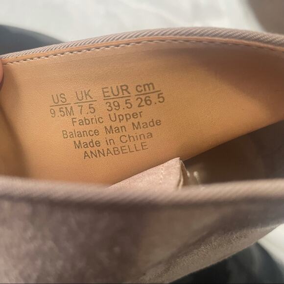 Franco Sarto Annabelle tan lace top wedge booties ankle size 9.5 heel suede - Picture 6 of 8